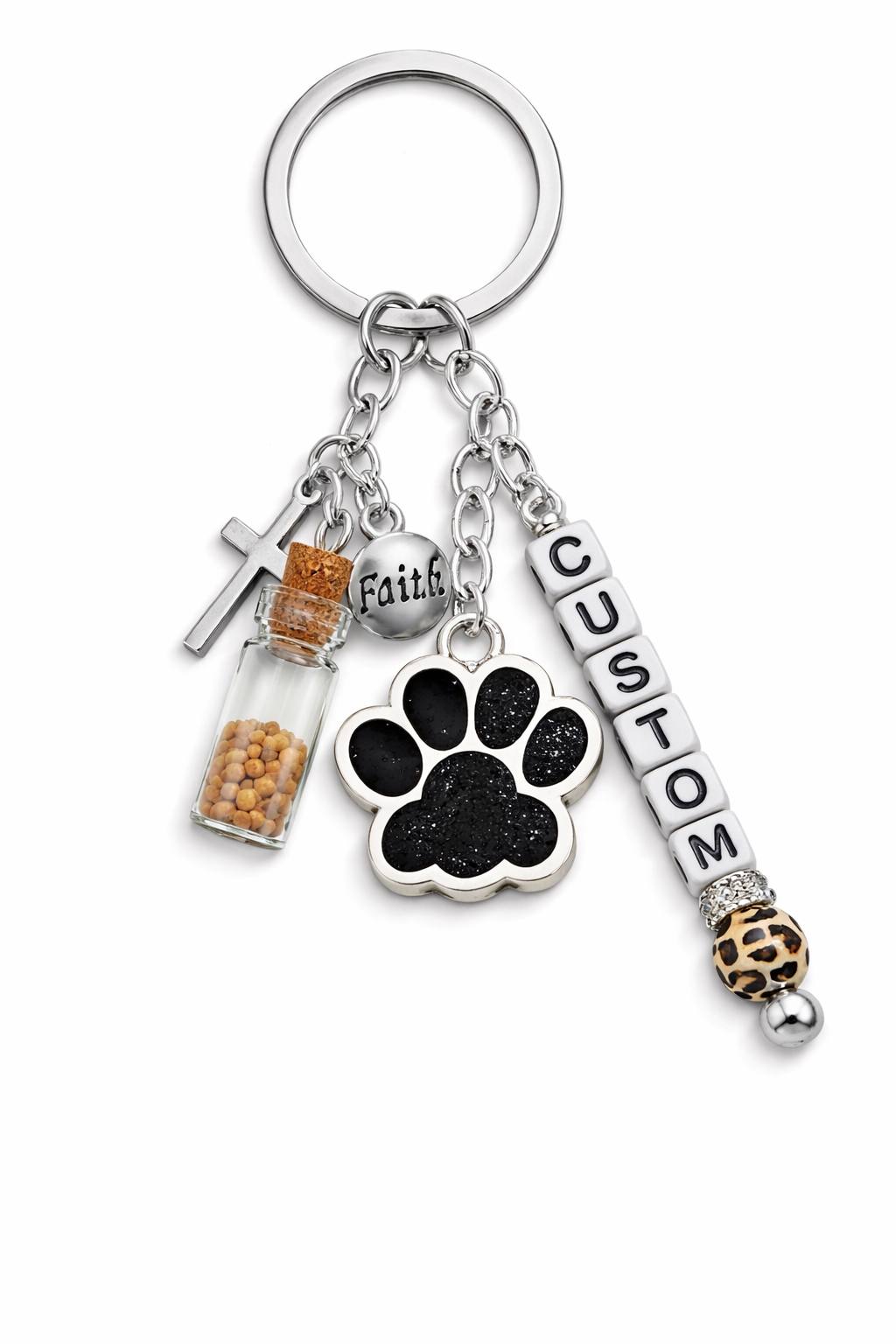 Praying Paws Custom Keychain