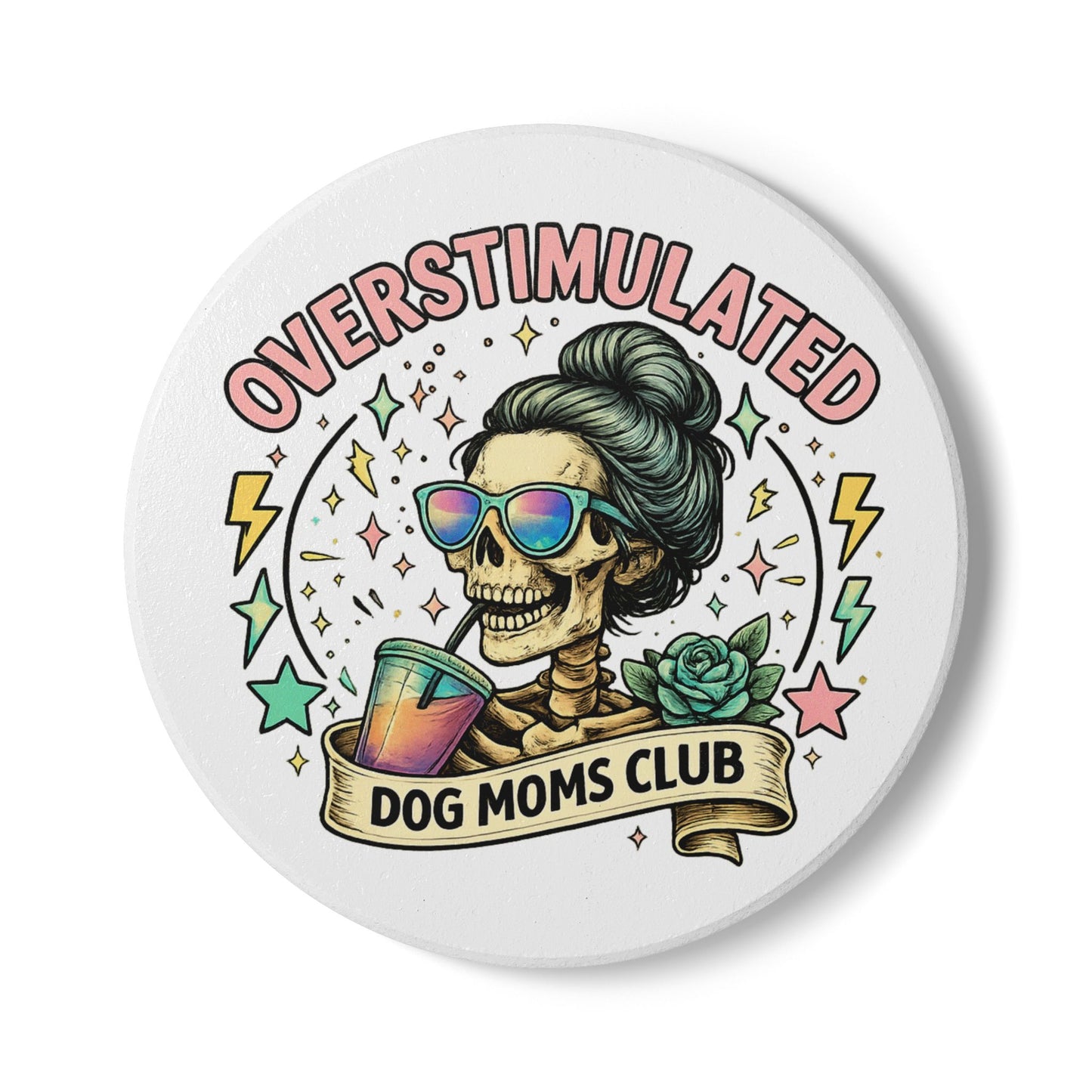 Dog Mom Club Ceramic Coaster