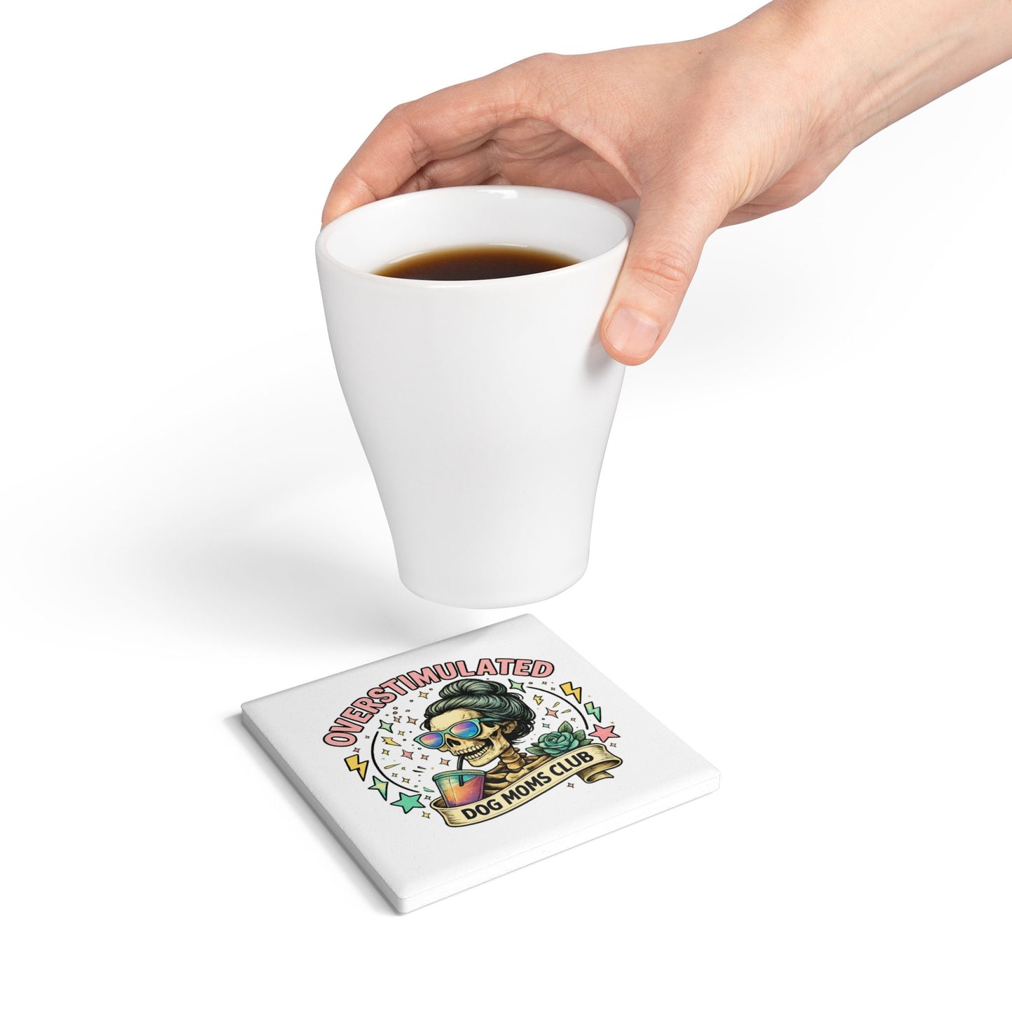 Dog Mom Club Ceramic Coaster