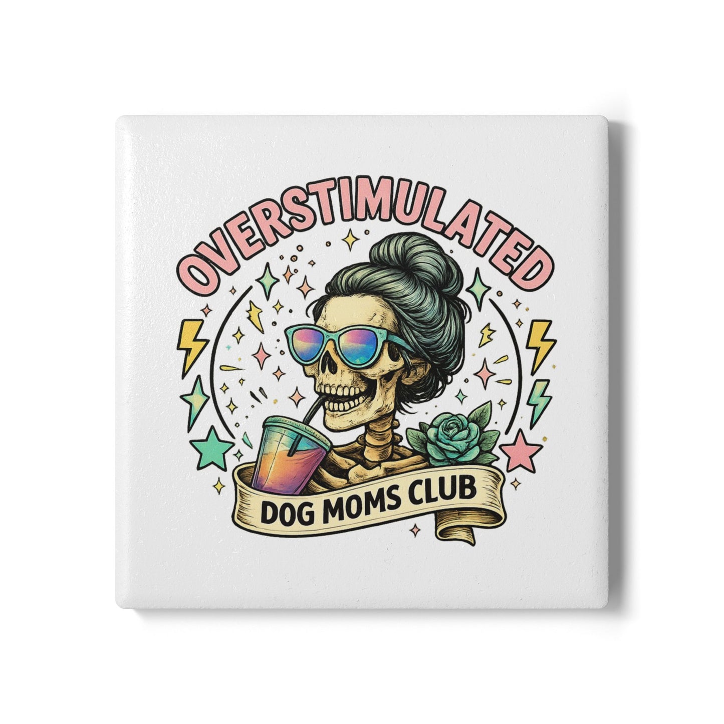 Dog Mom Club Ceramic Coaster