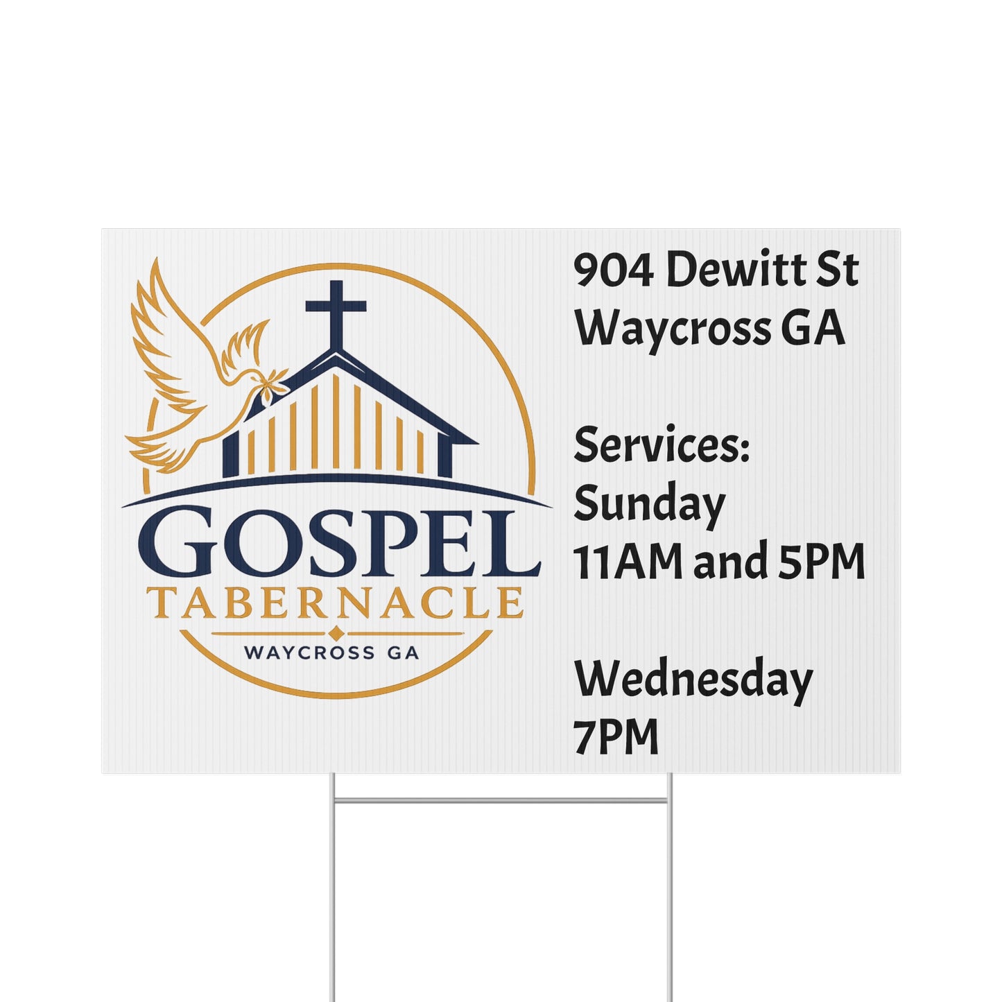 Gospel Tabernacle Lawn Sign