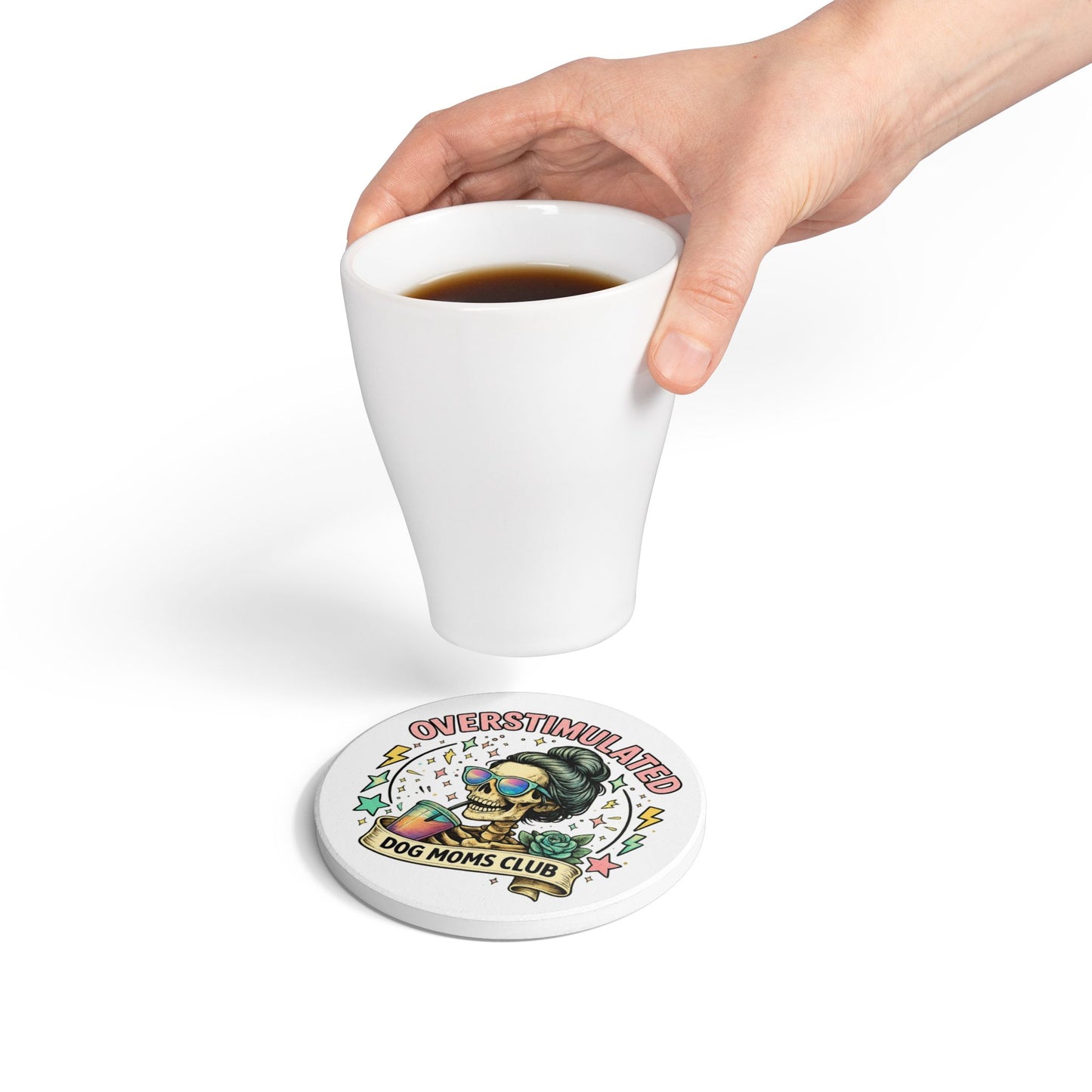 Dog Mom Club Ceramic Coaster