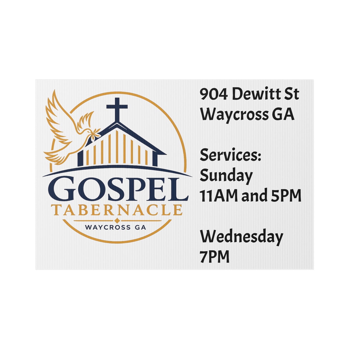 Gospel Tabernacle Lawn Sign