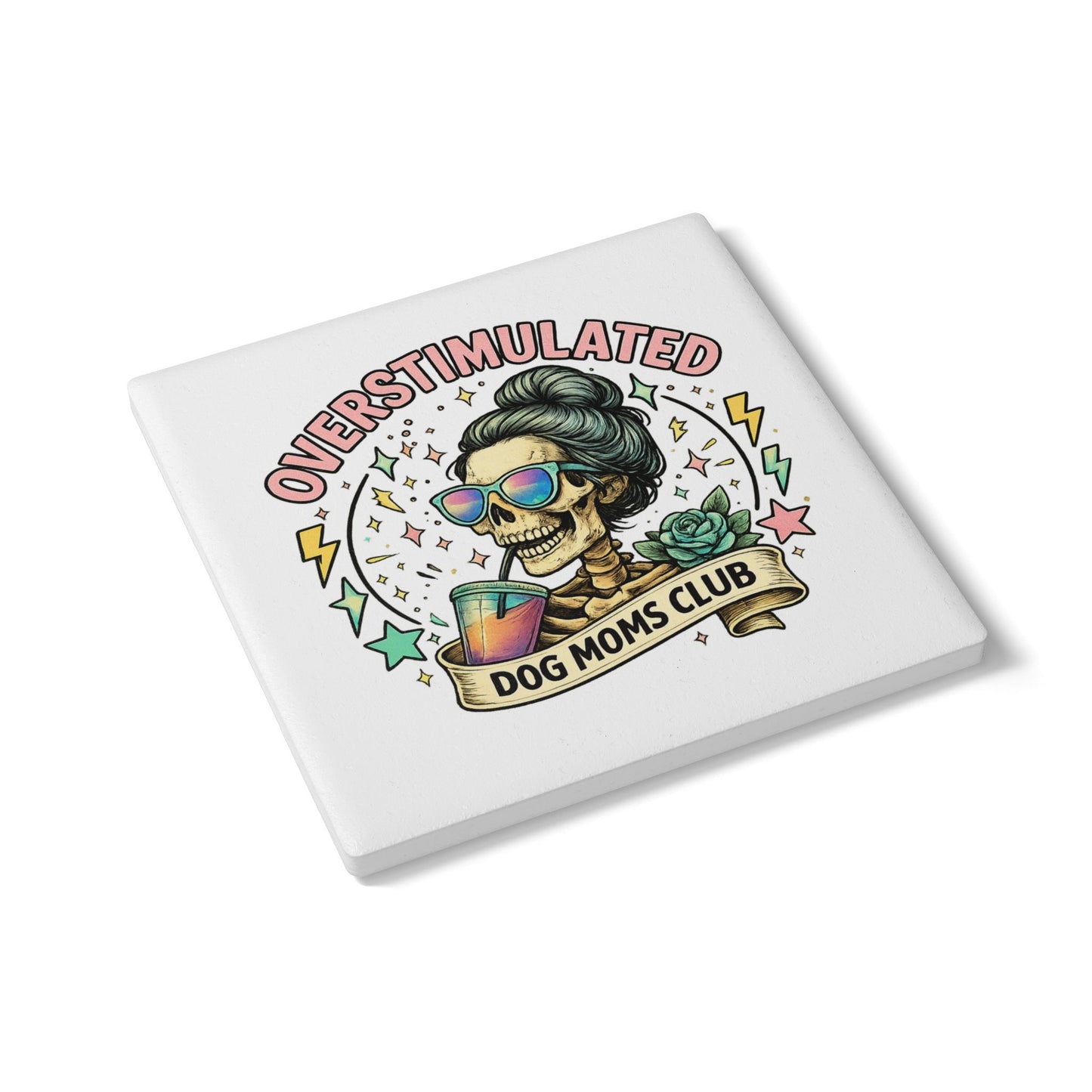 Dog Mom Club Ceramic Coaster